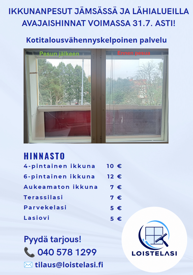 Loistelasin hinnasto